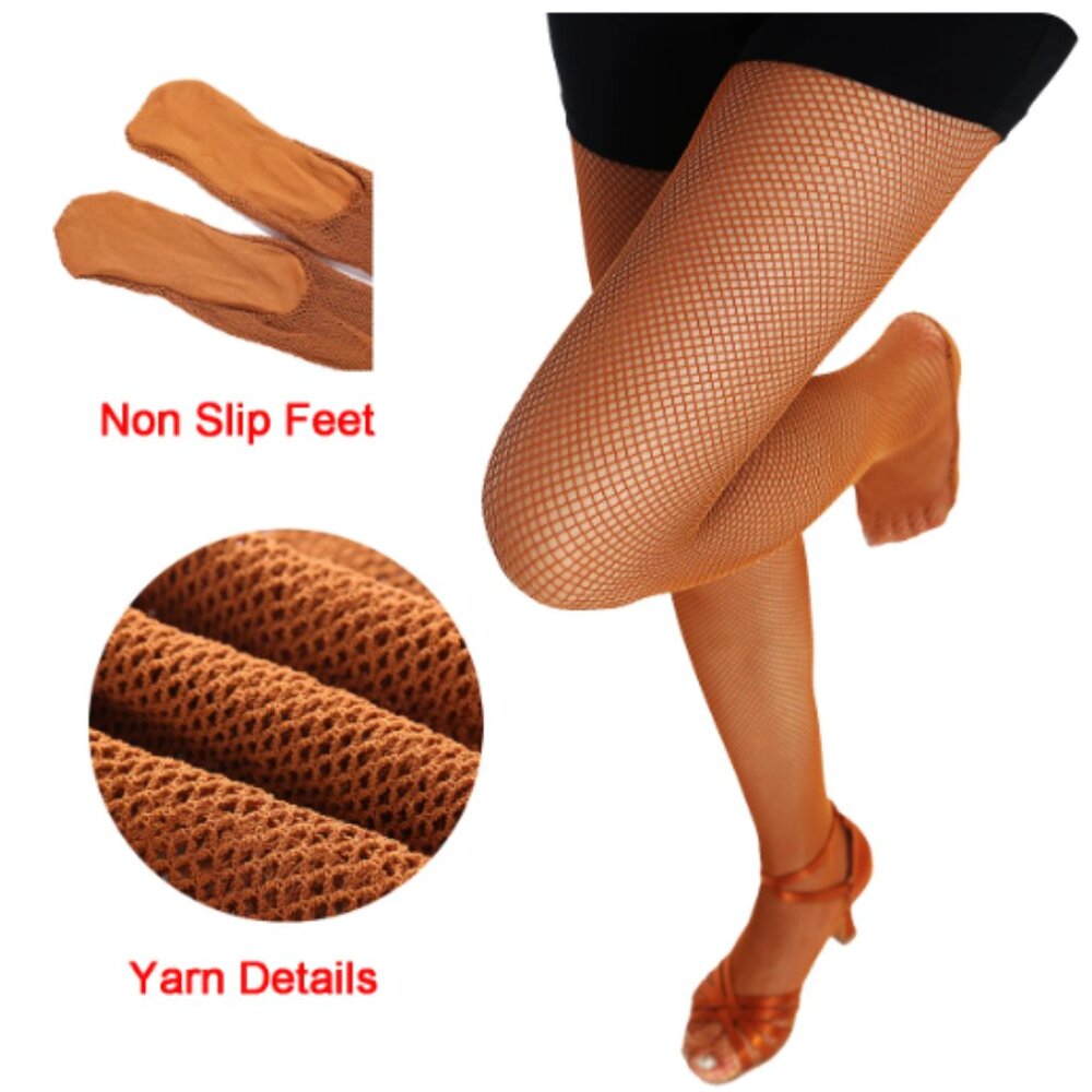 Woman's Tights 2 Pack Caramel Fishnet S-XL